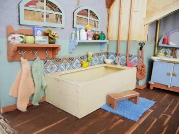 Kit de meubles de maison de poupée bricolage pour enfants - Salle de bain (échelle 1:12) - The Mouse Mansion 4