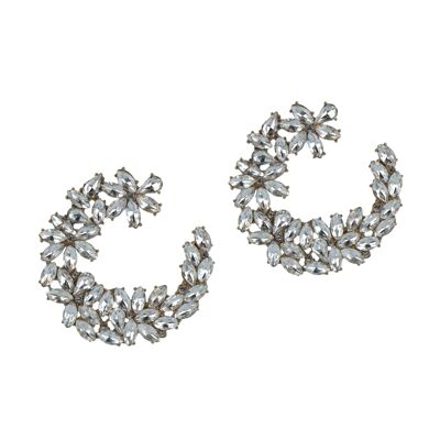 Otazu Crystal Flower Hoops