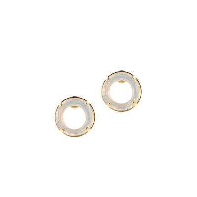 Halo Earpins White Opal