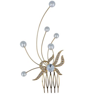 Forever Pearls Hair Comb - Gold