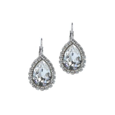 Forever Crystal Drop Earrings - Rhodium