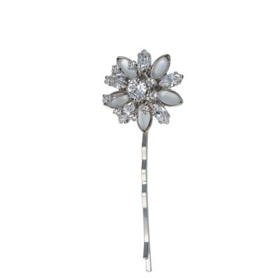 Forever Crystal Shimmer Hairpin - Rhodium