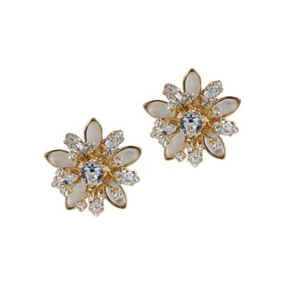 Forever Crystal Shimmer Earclips - Gold