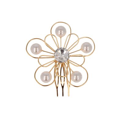 Forever Big Flower Hair Comb - Gold