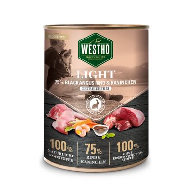 Dog food wet food Westho Light 800g (with 75% Black Angus beef & rabbit)