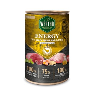 Cibo umido per cani Westho Energy 400g (con il 75% di manzo e tacchino Black Angus)