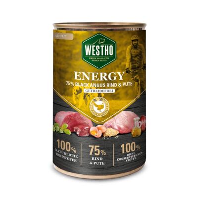 Comida húmeda para perros Westho Energy 400g (con 75% de ternera Black Angus y pavo)
