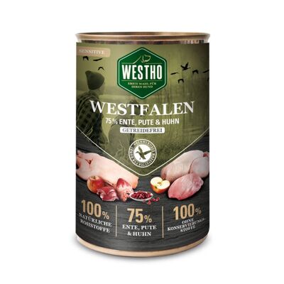 Hundefutter Nassfutter Westho Westfalen 400g (mit 75 % Wildente, Pute & Huhn)