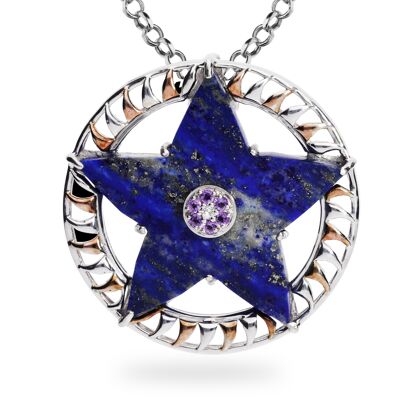 Pendant 'Antares' sterling silver with lapis lazuli