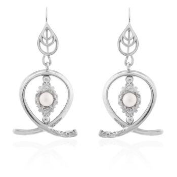 1 paire de boucles d'oreilles créateur modèle "Femme Mysticisme" - version longue argent