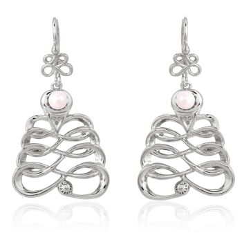 1 paire de boucles d'oreilles créateur modèle "Harmonie" - version longue argent 1