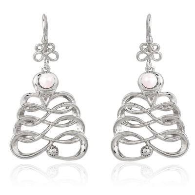 1 pair of earrings designer model "Harmonie" - long version silver