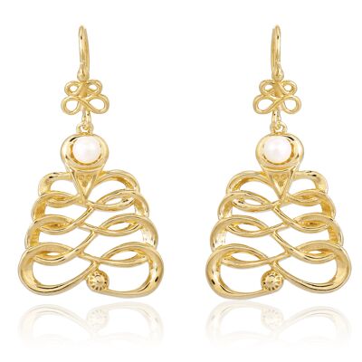 1 pair of earrings designer model "Harmonie" - long version gold