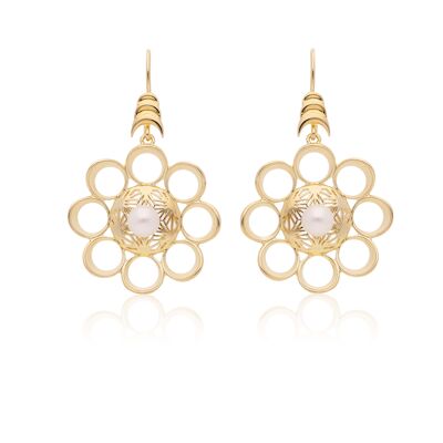 Earrings 'Creativity' gold plated with pearl