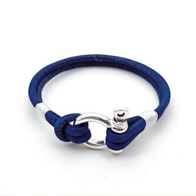 Kurkleer armband | Bolsena - 17-18 cm, Donkerblauw