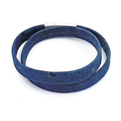 Kurkleer armband | Cagliari - 16 cm, Blauw