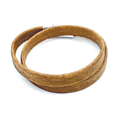Kurkleer armband | Cagliari - 16 cm, Bruin