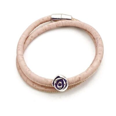 Kurkleer armband | Colza - 15-16 cm, Roze