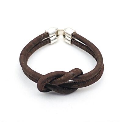 Kurkleer armband | Idro - 17-18 cm, Bruin