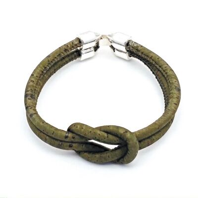 Kurkleer armband | Idro - 17-18 cm, Groen