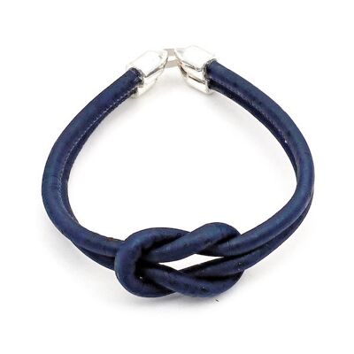 Kurkleer armband | Idro - 19-20 cm, Blauw