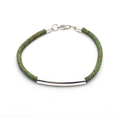 Kurkleer armband | Latina - 15-16 cm, Groen
