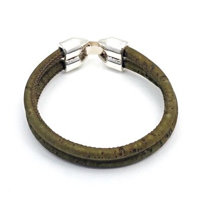 Kurkleer armband | Parma - 15-16 cm, Groen