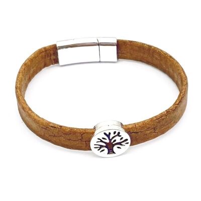 Kurkleer armband | Piacenza - 17 cm, Bruin