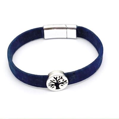 Kurkleer armband | Piacenza - 19 cm, Blauw