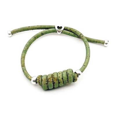 Kurkleer armband | Sassaro - Groen