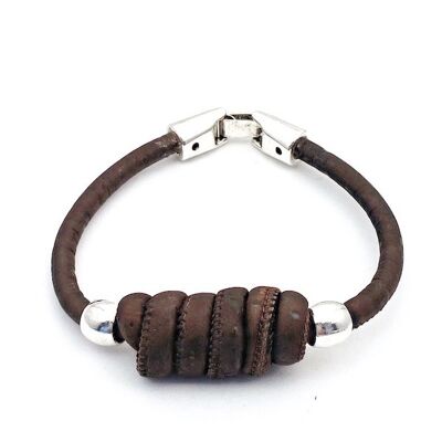 Kurkleer armband | Terni - 17-18 cm, Bruin