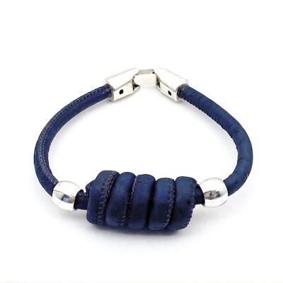 Kurkleer armband | Terni - 17-18 cm, Blauw