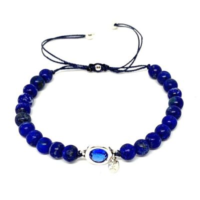 Lapis Lazuli armband + Swarovski