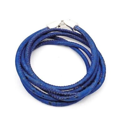 Wikkelarmband kurkleer | Ancona - 15-18 cm, Donkerblauw