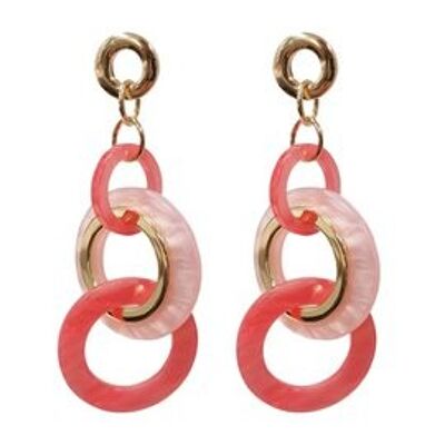 Statement earring rings - pink