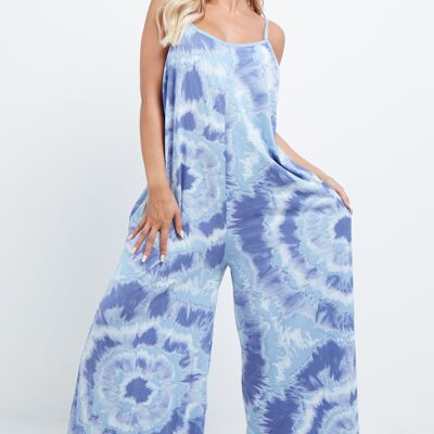 Babyblauer Batik-Jumpsuit