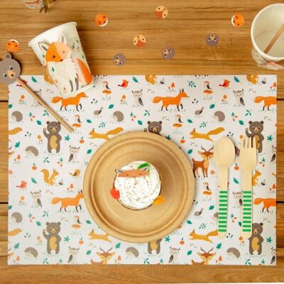 6 Placemats Forest Animals