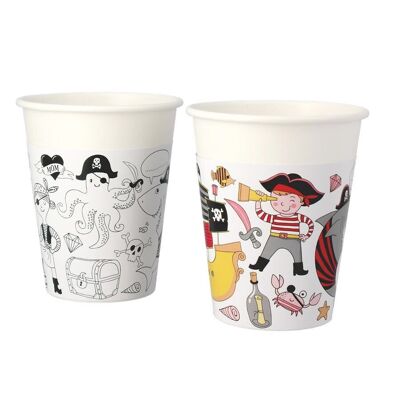 6 Pirate Color Cups - Compostable