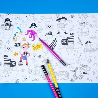 6 Pirate Color placemats