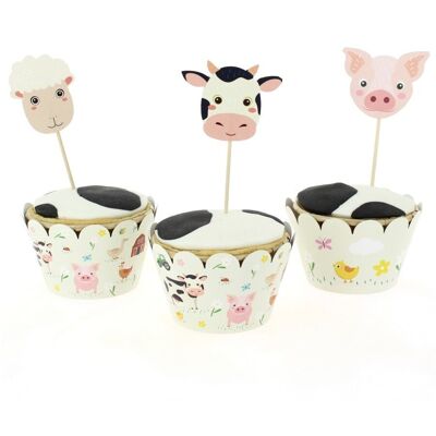 Kit de cupcakes de animales de granja