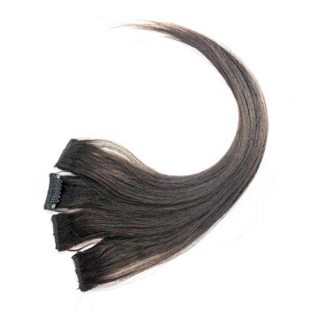 Extension à Clip Cheveux Humains Remy Marron Foncé - Mèches Brunes Instantanées 1