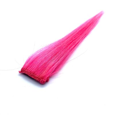 Pink Highlights Extensión de cabello humano real con clip de 8 pulgadas - Color de cabello rosa instantáneo