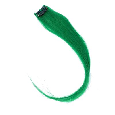 Hair Extension Remy Human Hair - Clip in Streak - Green - Single Streak 14