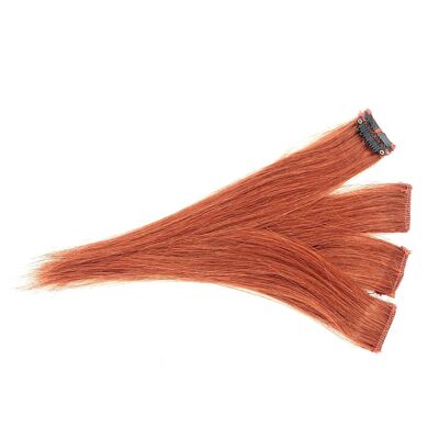 Faits saillants en cuivre - Vraies extensions de cheveux humains Clip-in Color Streak - 8