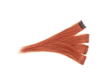Faits saillants en cuivre - Vraies extensions de cheveux humains Clip-in Color Streak - 8 1