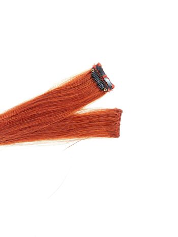 Faits saillants en cuivre - Vraies extensions de cheveux humains Clip-in Color Streak - 8 2
