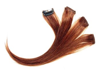 Auburn Highlight Extension de cheveux humains à clipser - Couleur instantanée sans colorant 4