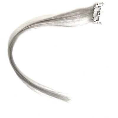 Estensioni dei capelli umani con clip in evidenza - Capelli Remy vergini color argento chiaro