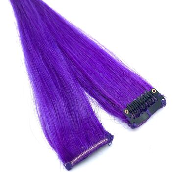 Purple Highlight - Clip per extension di capelli umani Remy con meches