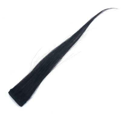 Clip de extensión de cabello humano Remy negro azabache en resaltado